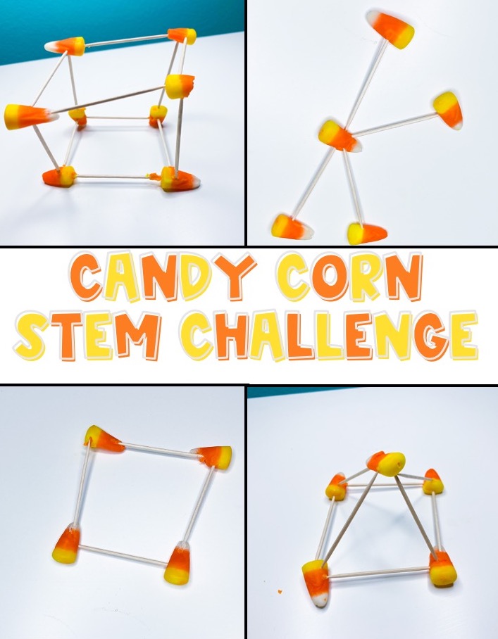 Candy Corn Water Bottle Flipping Fall STEM Activity by Carly and