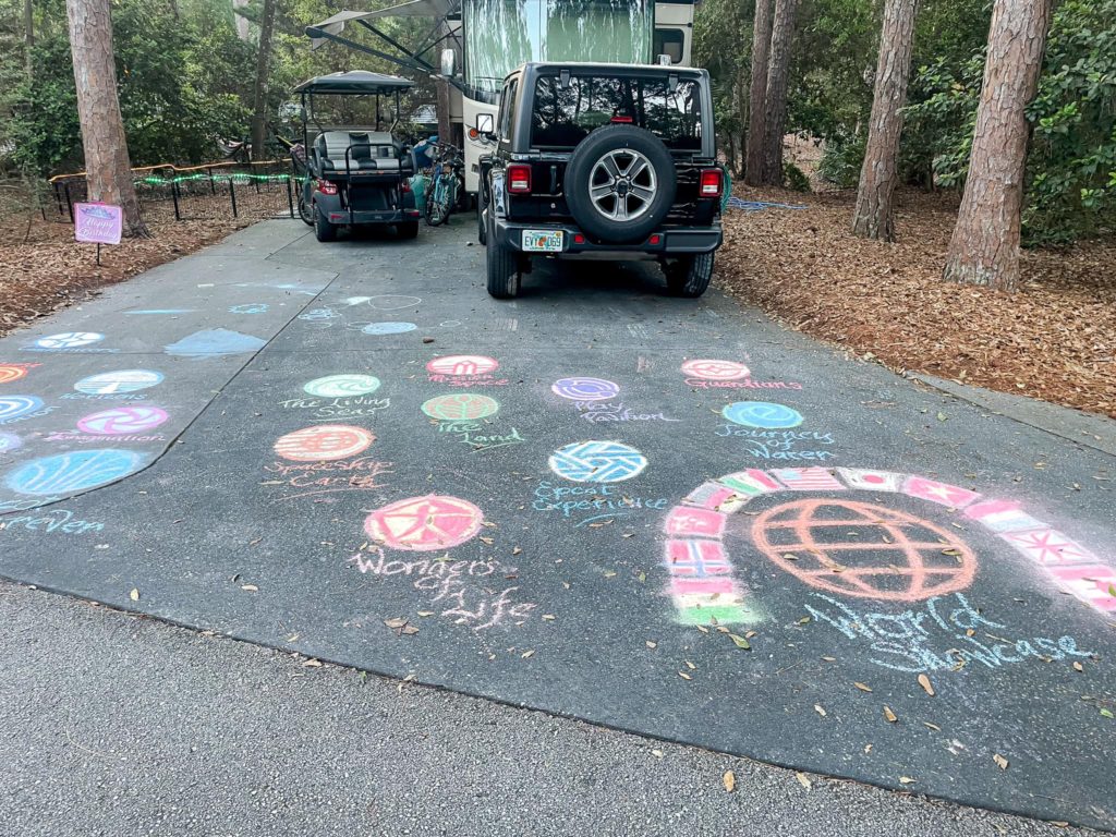 chalk art at Fort Wilderness