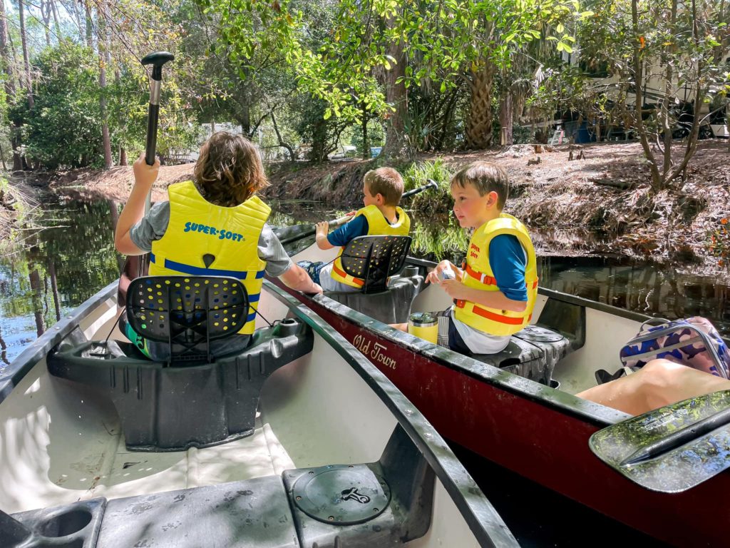 canoeing at Fort Wilderness