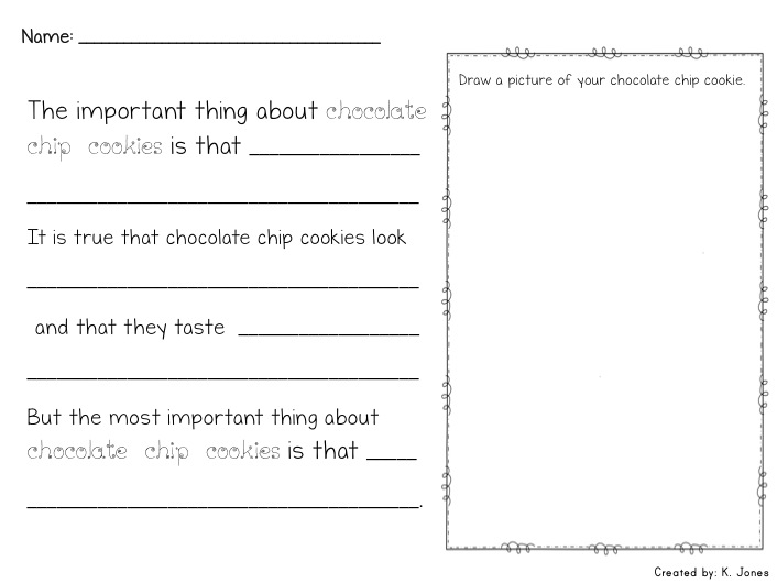 teaching main idea writing template